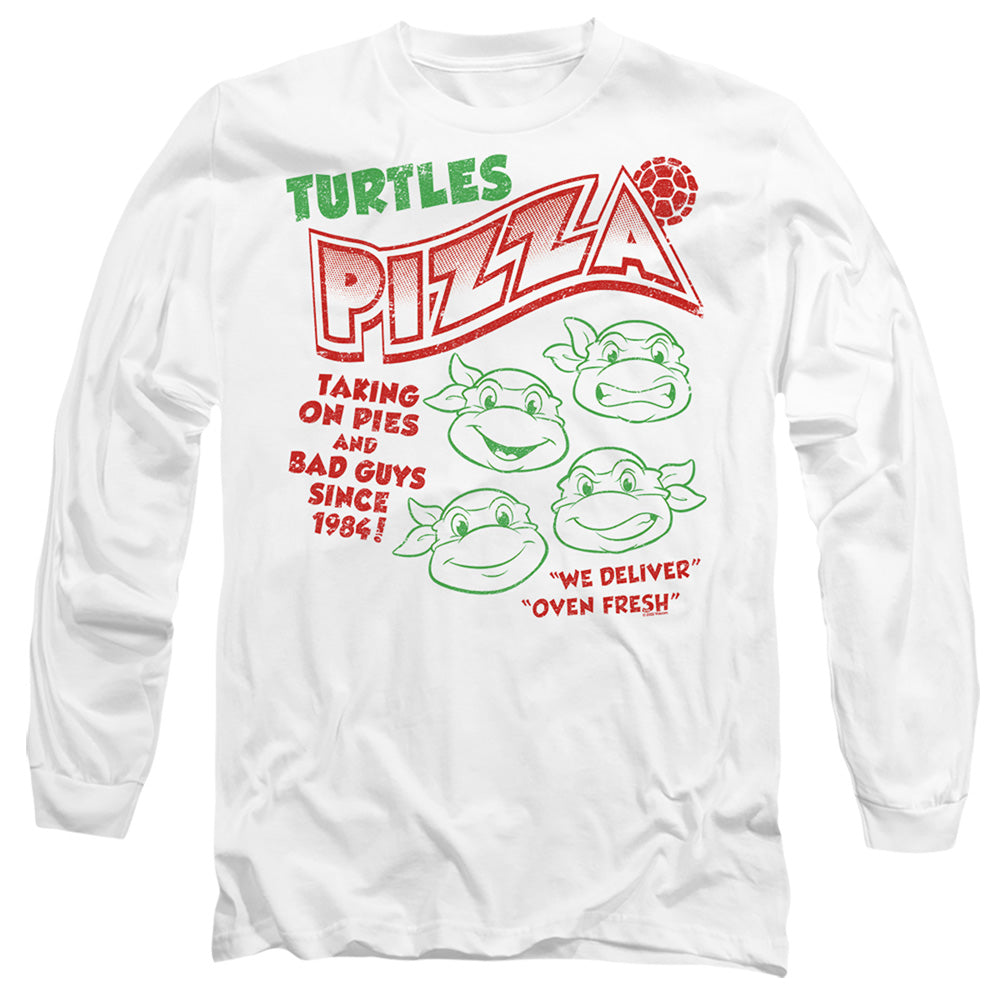 Tmnt Turtles Pizza Mens Long Sleeve Shirt White Officially Licensed