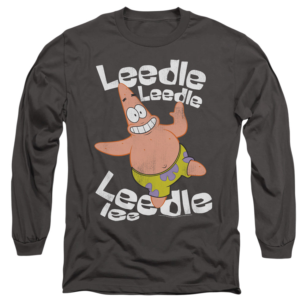 Spongebob Singing Patrick Mens Long Sleeve Shirt Charcoal Officially Licensed