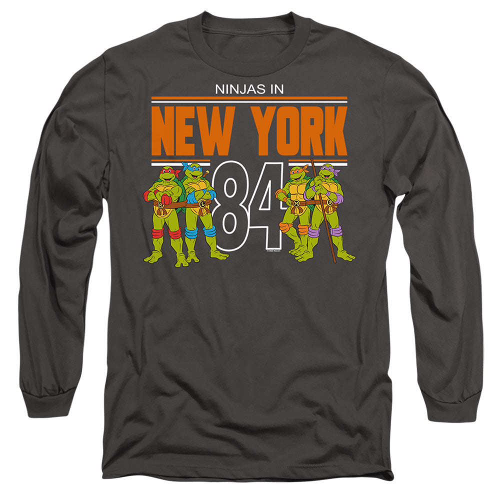 Tmnt Tmnt Nyc Mens Long Sleeve Shirt Charcoal Officially Licensed
