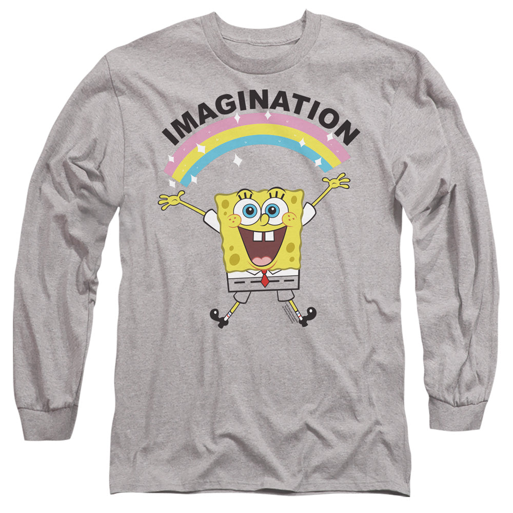 Spongebob Simple Imagination Mens Long Sleeve Shirt Athletic Heather Officially Licensed
