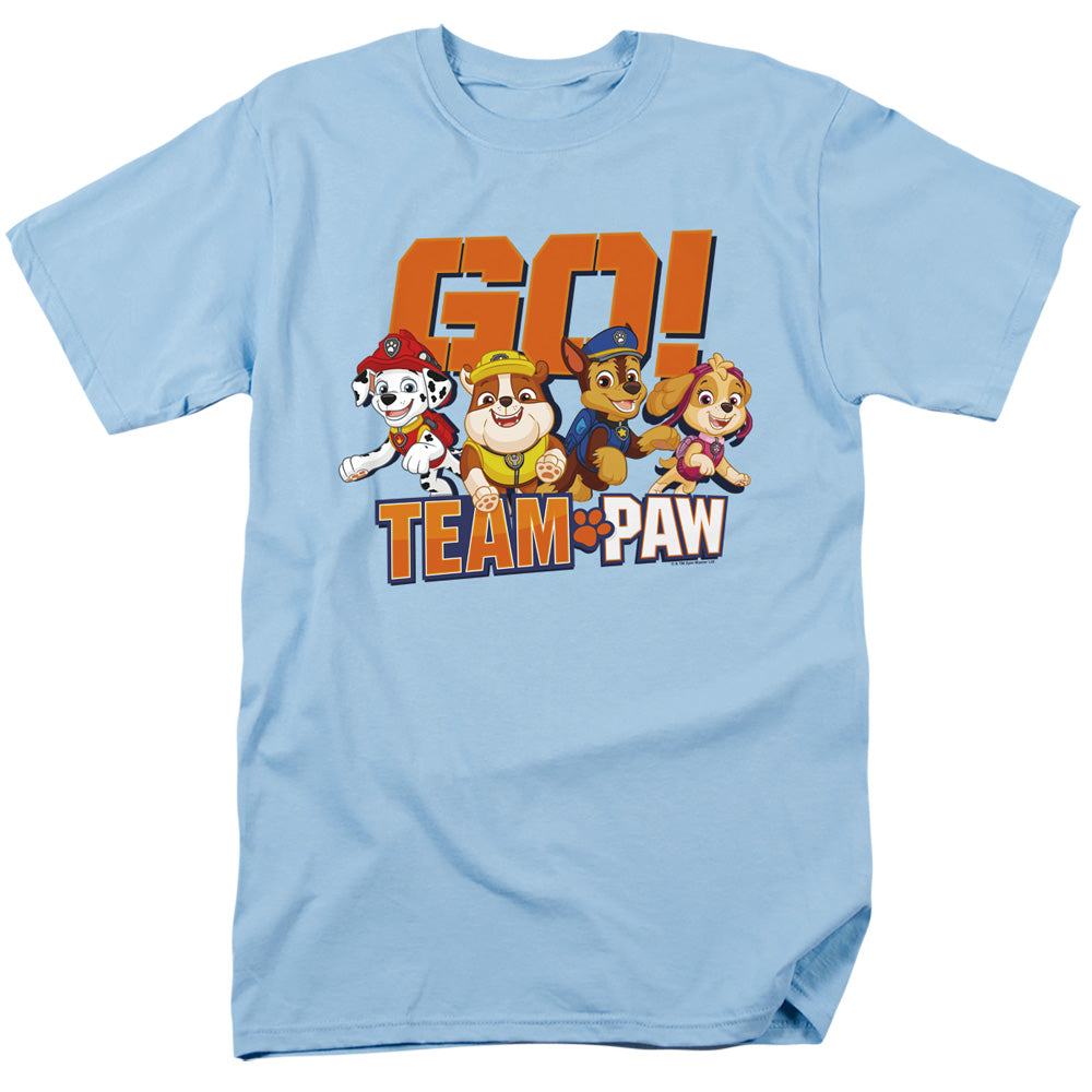 Paw Patrol Go! Team Paw Mens T Shirt Light Blue Officially Licensed