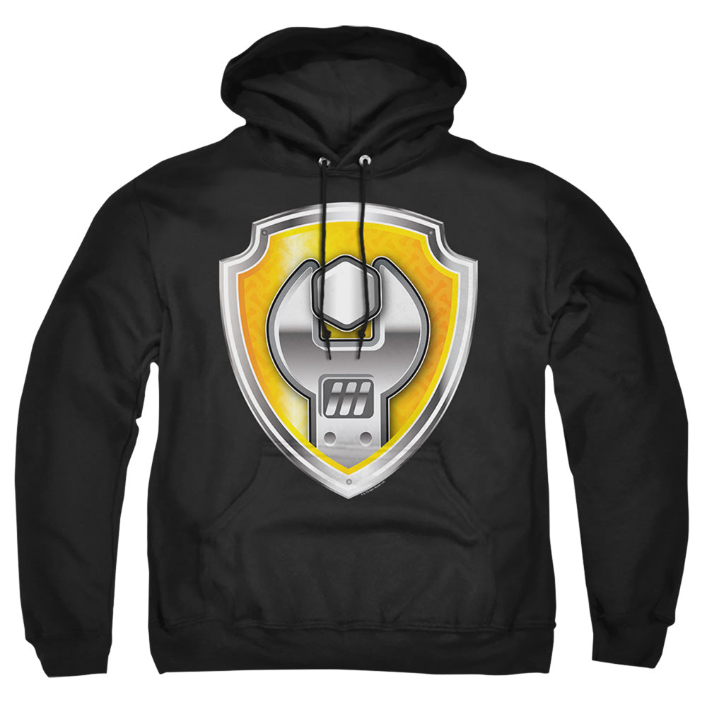 Paw Patrol Rubble Badge Mens Hoodie Black Officially Licensed