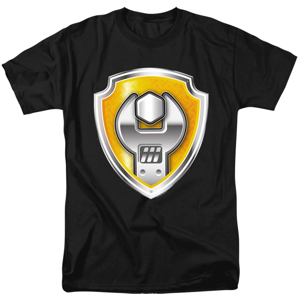 Paw Patrol Rubble Badge Mens T Shirt Black Officially Licensed