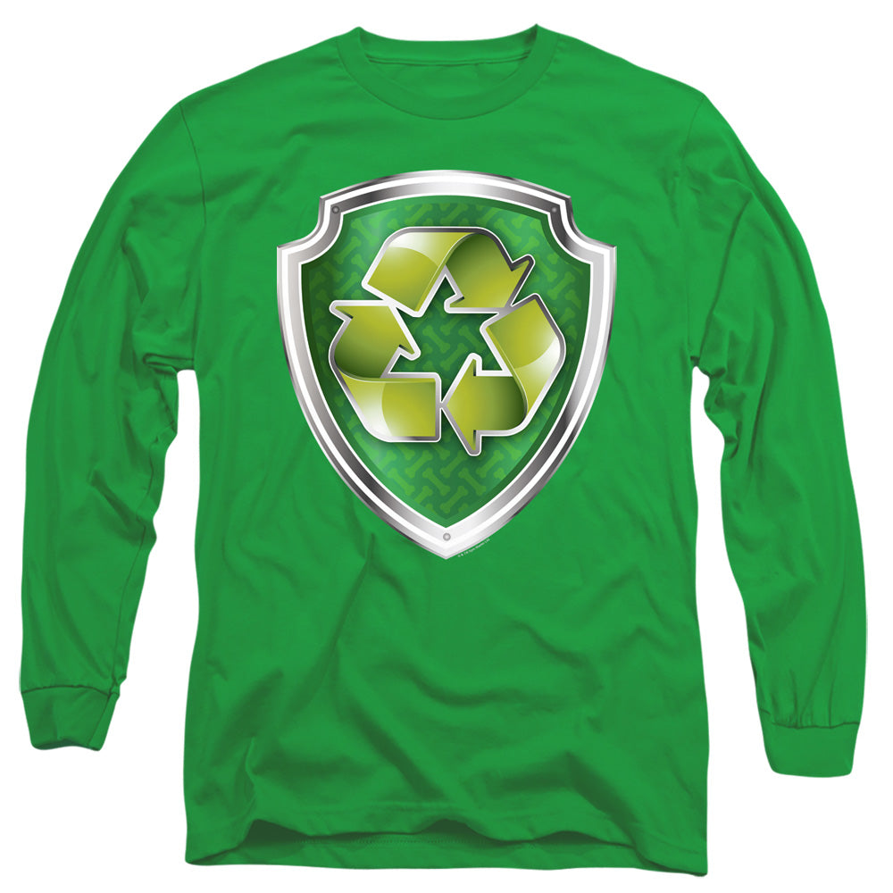 Paw Patrol Rocky Badge Mens Long Sleeve Shirt Kelly Green Officially Licensed