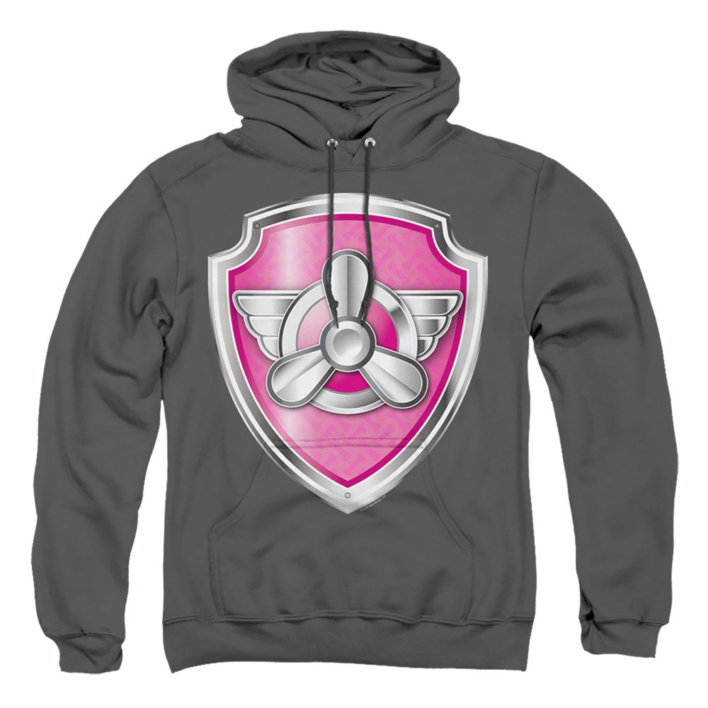 Paw Patrol Skye Badge Mens Hoodie Charcoal Officially Licensed