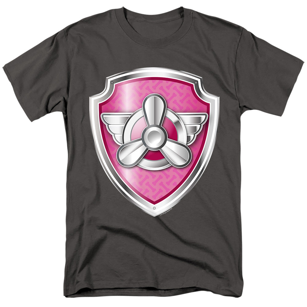 Paw Patrol Skye Badge Mens T Shirt Charcoal Officially Licensed