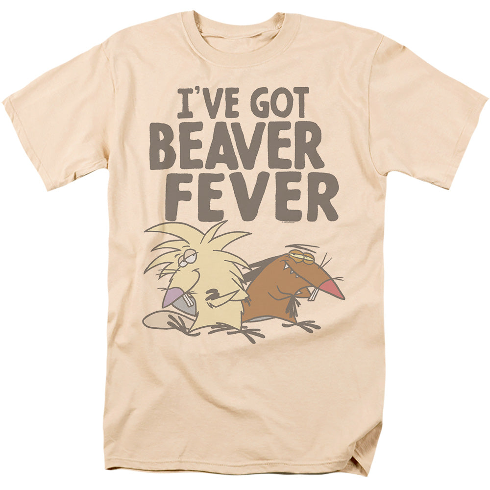 Angry Beavers Beaver Fever Mens T Shirt Sand Officially Licensed