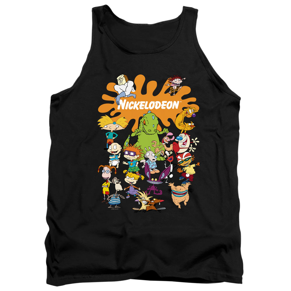 Nickelodeon Brand Nick Splat Group Mens Tank Top Shirt Black Officially Licensed