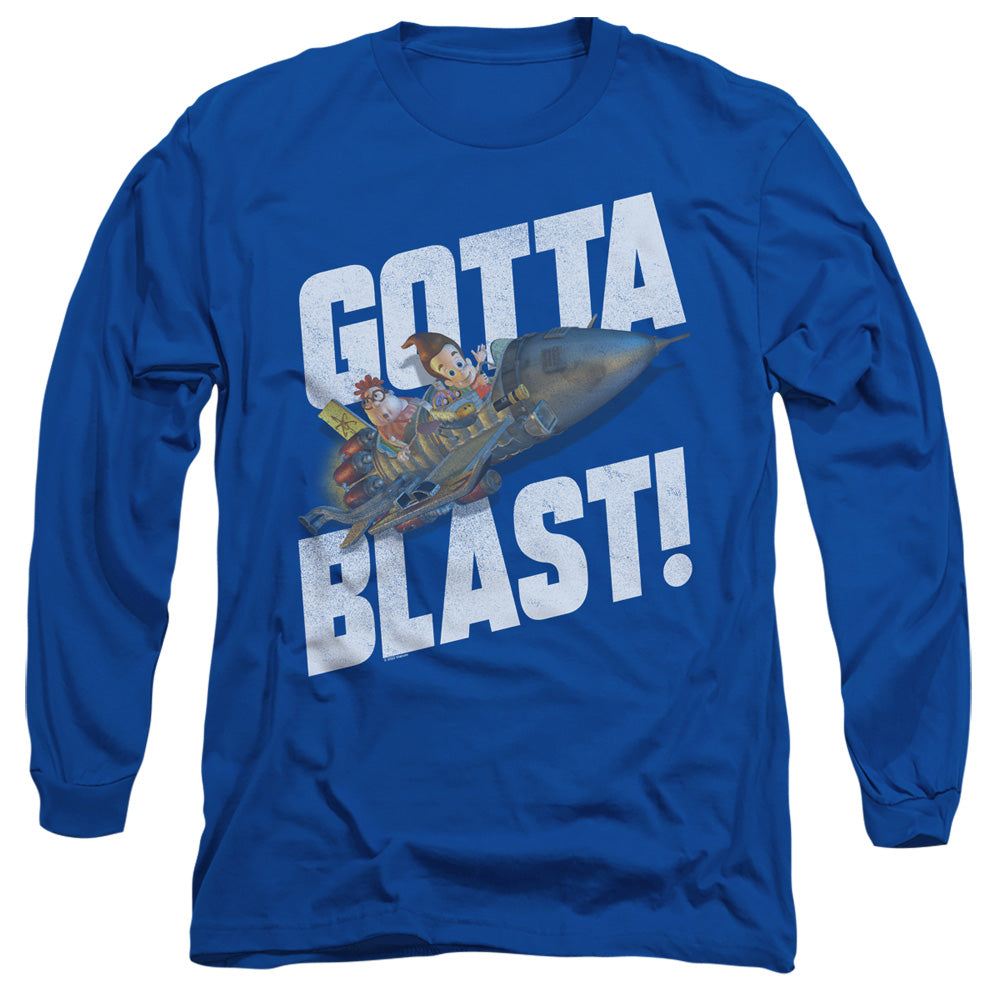 Jimmy Neutron Jimmy Neutron Gotta Blast Mens Long Sleeve Shirt Royal Officially Licensed