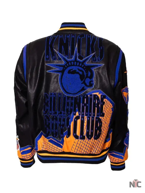 NY Knicks 2025 Billionaire Boys Club Leather Jacket