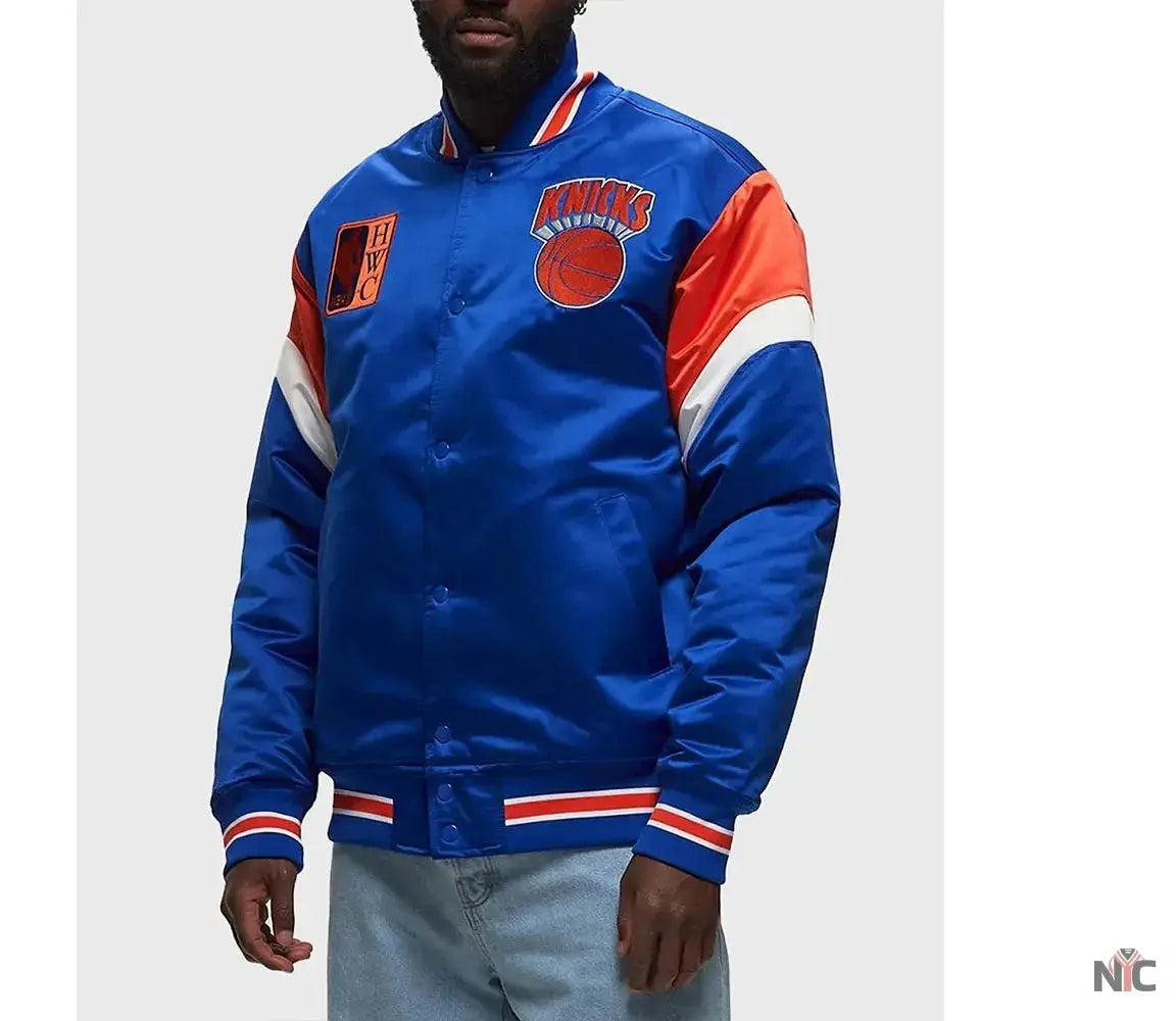 NY Knicks Heavyweight Royal Satin Jacket