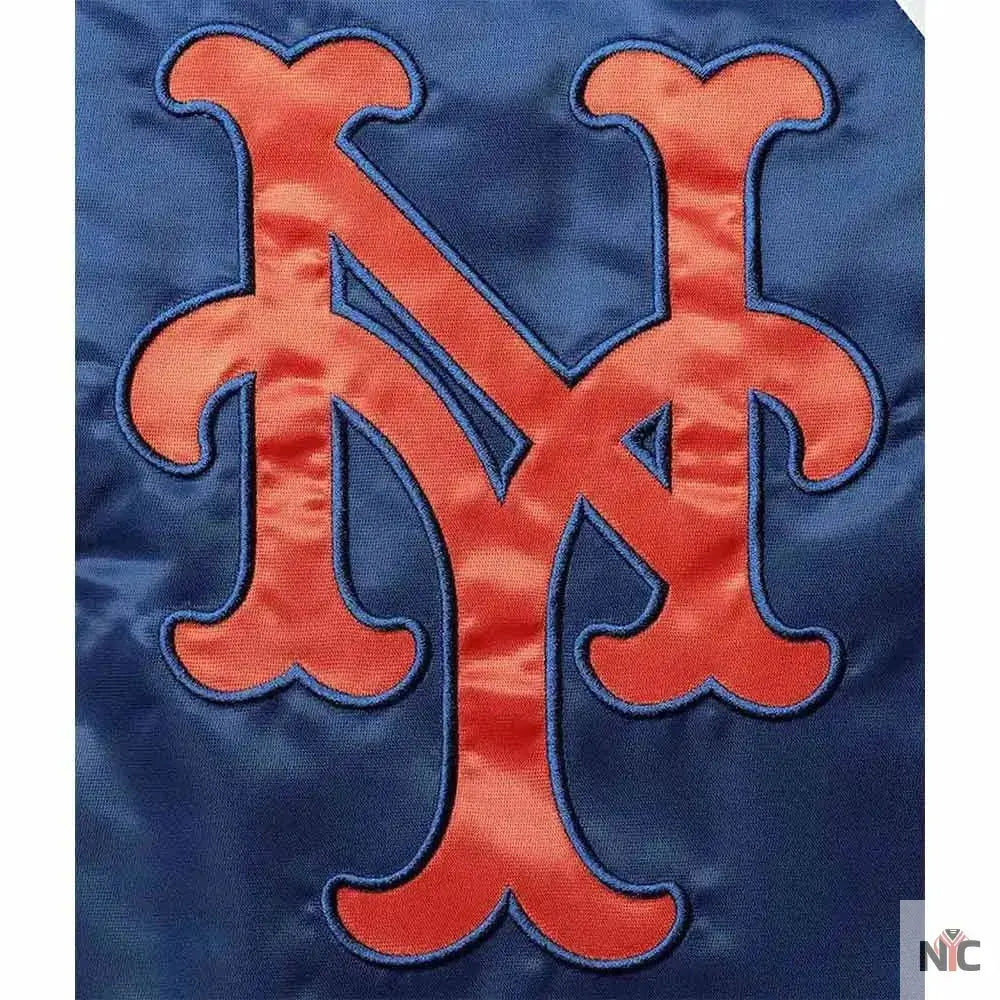 NY Mets Raglan Full-Snap Satin Jacket