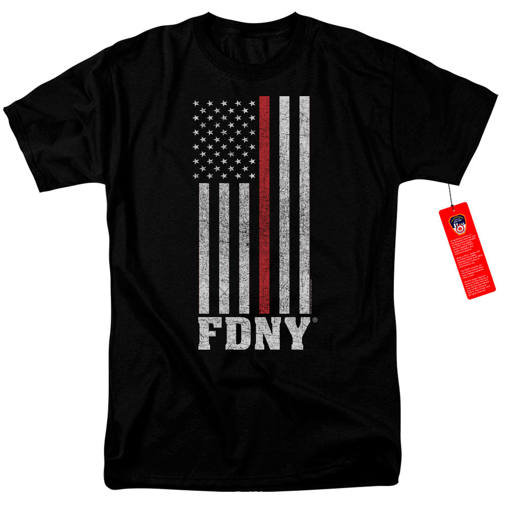 New York City Thin Red Line Mens T Shirt Black Officially Licensed