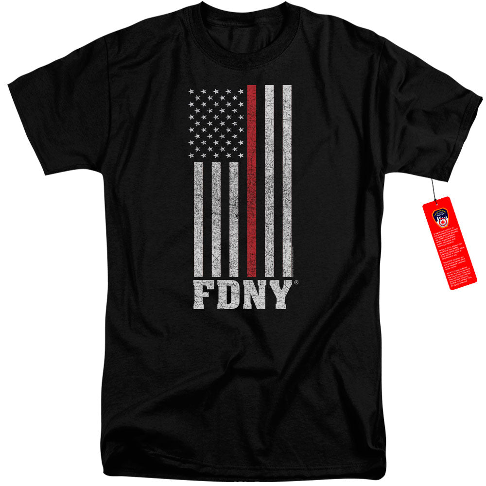 New York City Thin Red Line Mens Tall T Shirt Black Officially Licensed