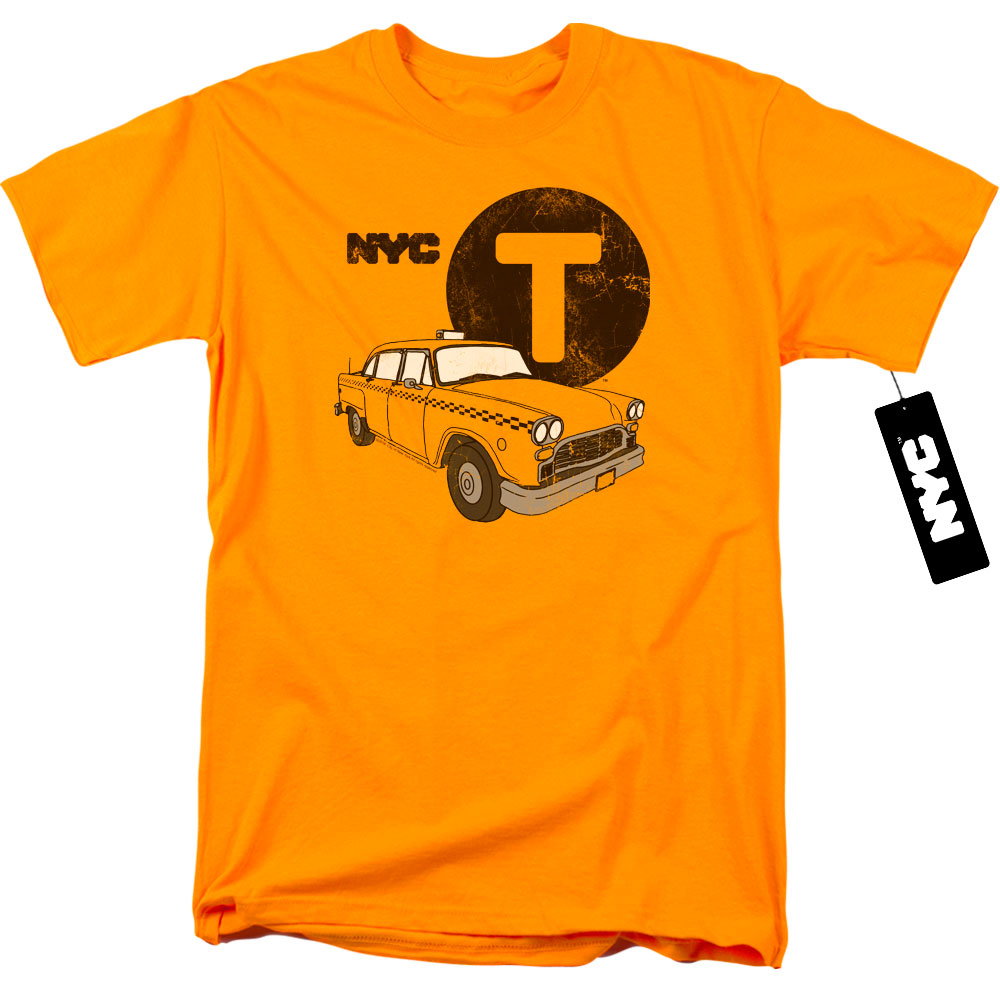 New York City Yellow Cab Mens T Shirt Gold Officially Licensed