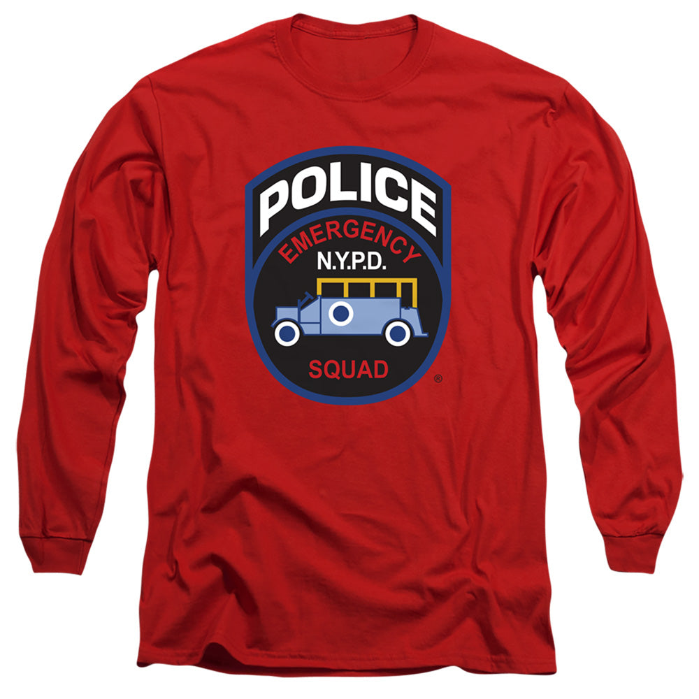 New York City Emergency Squad Mens Long Sleeve Shirt Red Officially Licensed