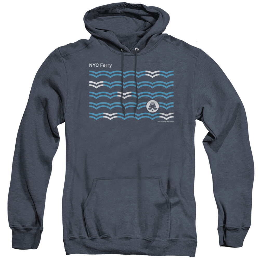 New York City Waves Mens Heather Hoodie Navy Officially Licensed