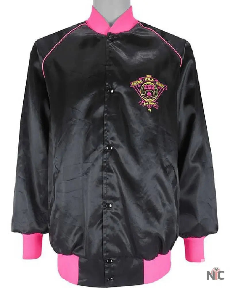 National Finals Rodeo 1990 Black Satin Jacket