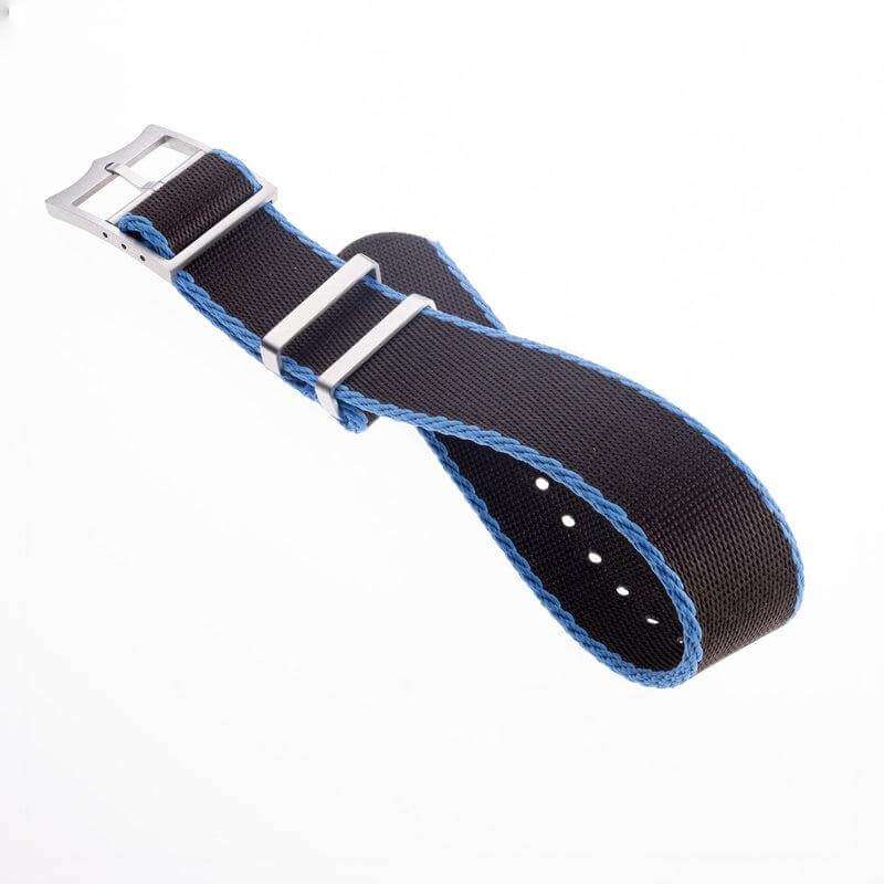 Eco-Friendly Nylon Military Watch Strap - Blue- Single Pass