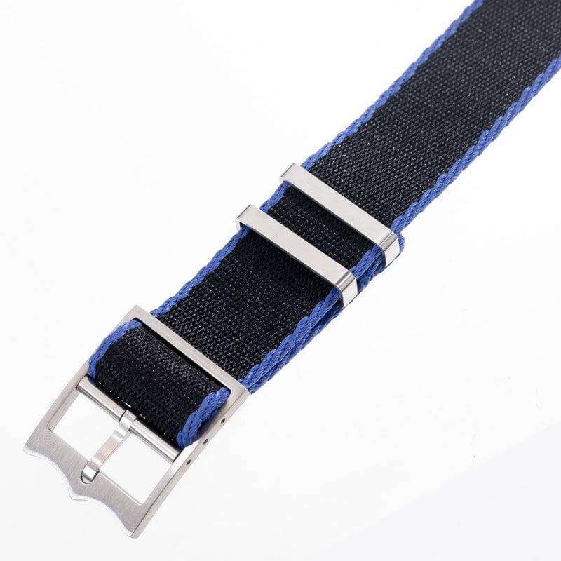 Eco-Friendly Nylon Military Watch Strap - Blue- Single Pass