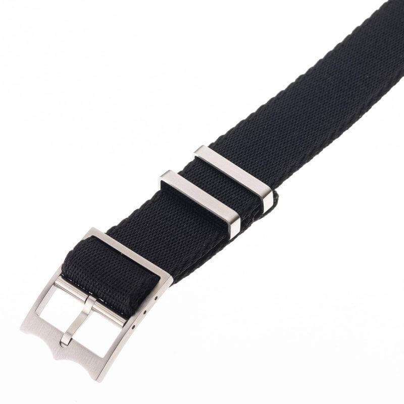 Eco-Friendly Nylon Military Watch Strap Watch Strap Black- Single Pass