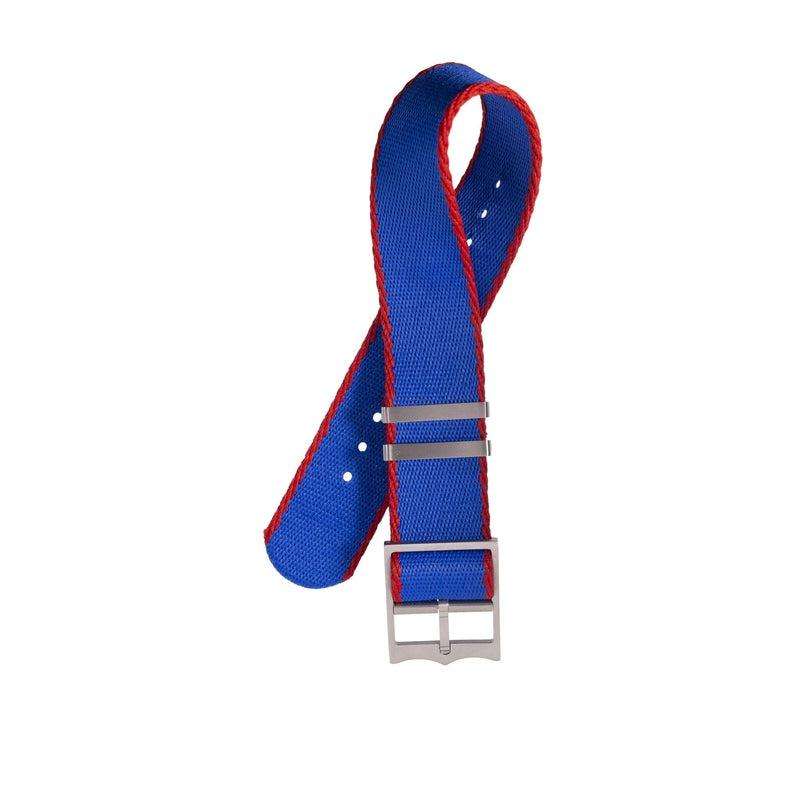 Eco-Friendly Nylon Military Watch Strap Watch Strap Blue - Red - Single Pass