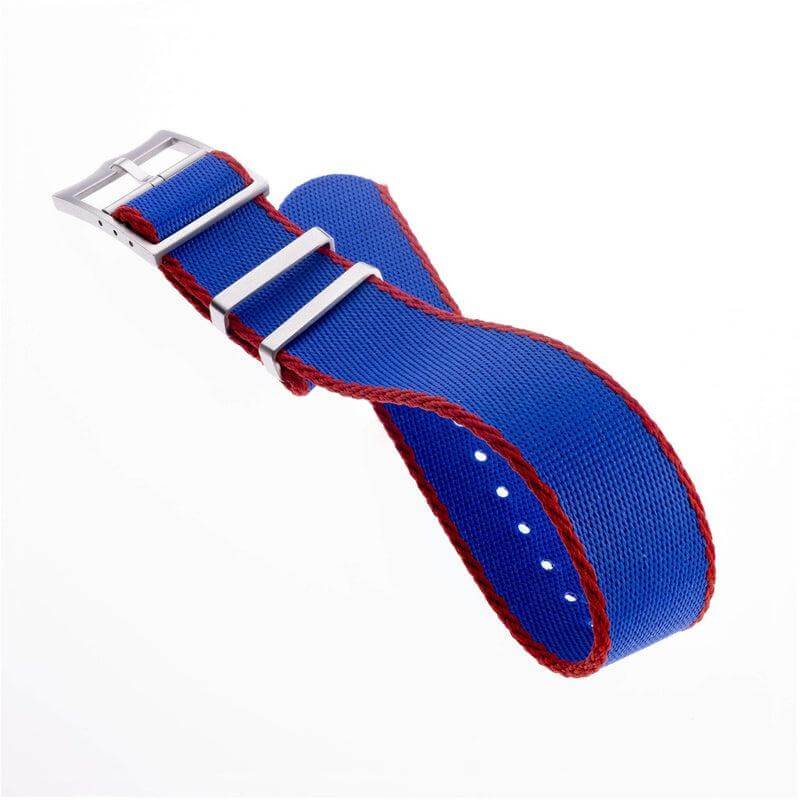 Eco-Friendly Nylon Military Watch Strap Watch Strap Blue - Red - Single Pass