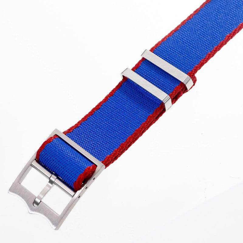 Eco-Friendly Nylon Military Watch Strap Watch Strap Blue - Red - Single Pass