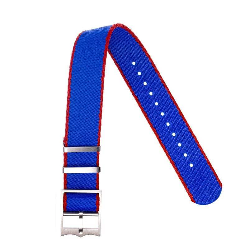 Eco-Friendly Nylon Military Watch Strap Watch Strap Blue - Red - Single Pass