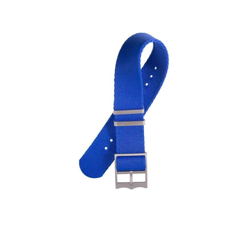 Eco-Friendly Nylon Military Watch Strap Blue - Single Pass