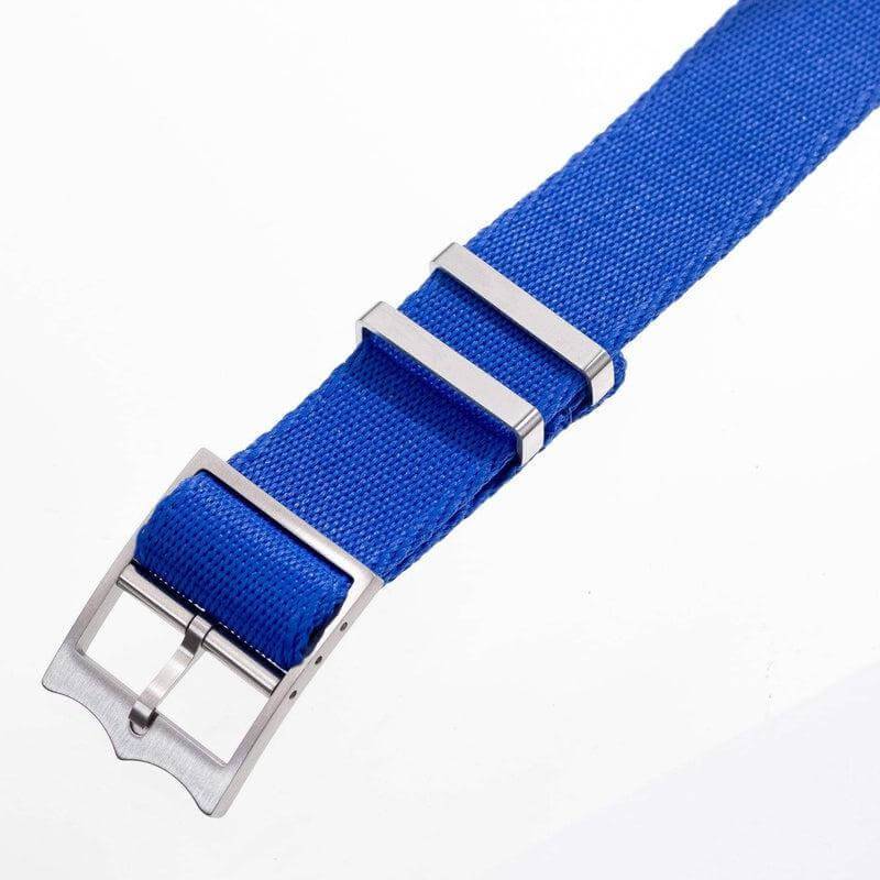 Eco-Friendly Nylon Military Watch Strap Blue - Single Pass