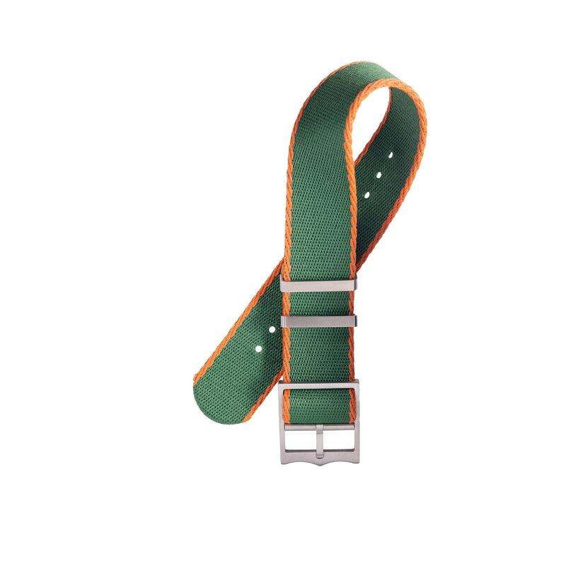 Eco-Friendly Nylon Military Watch Strap Green Red- Single Pass