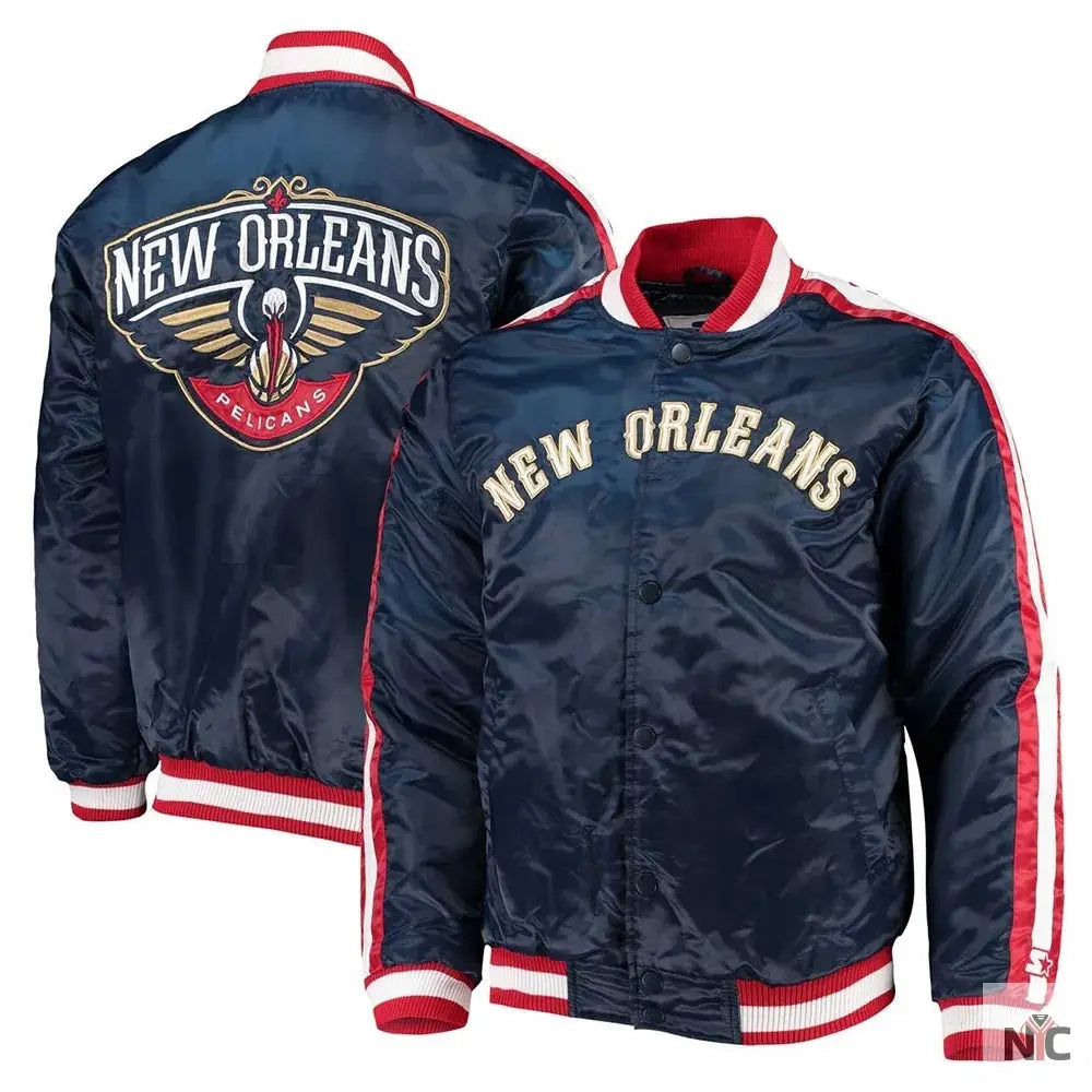 Navy The Offensive New Orleans Pelicans Satin Jacket