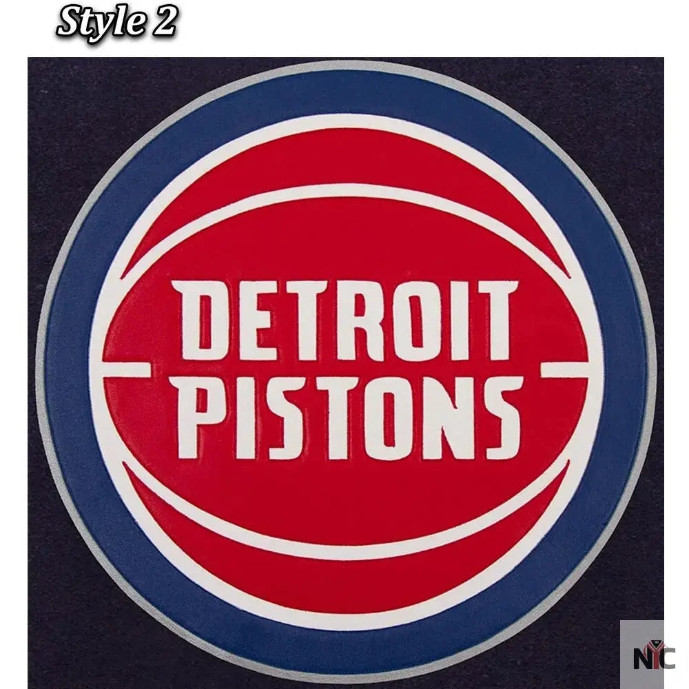 Navy White Detroit Pistons Varsity Jacket
