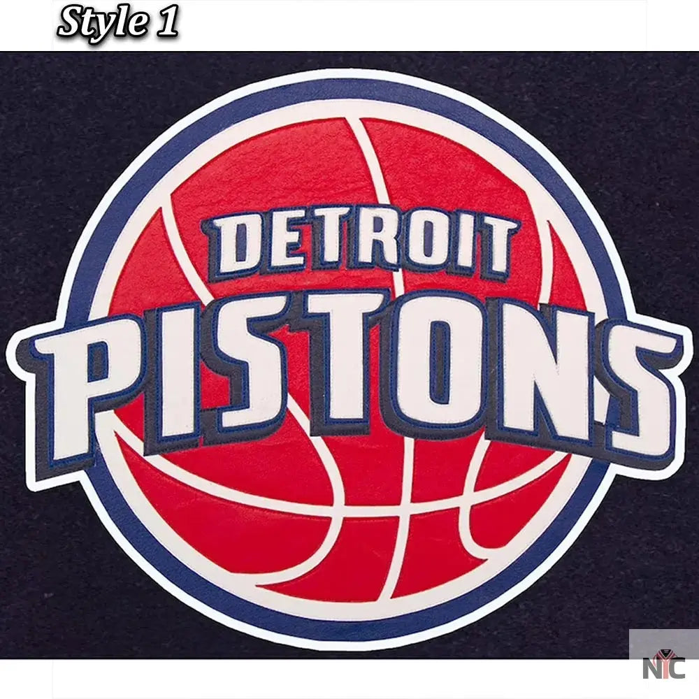 Navy White Detroit Pistons Varsity Jacket