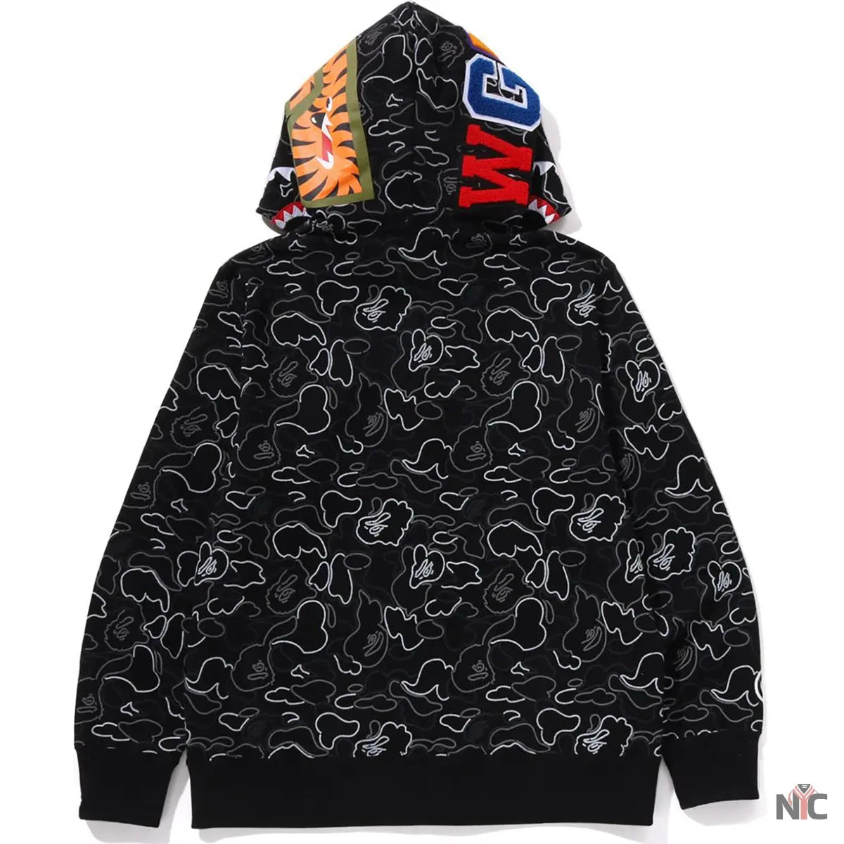 Neon Camo Shark Full Zip Hoodie Mens