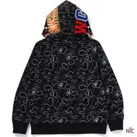 Neon Camo Shark Full Zip Hoodie Mens