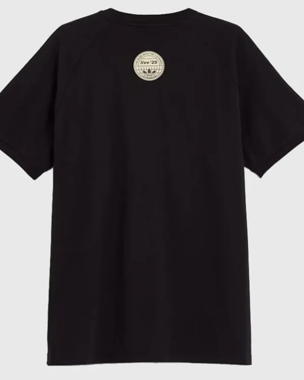 Adidas X Oasis Tour 3 Stripes Black T-Shirt