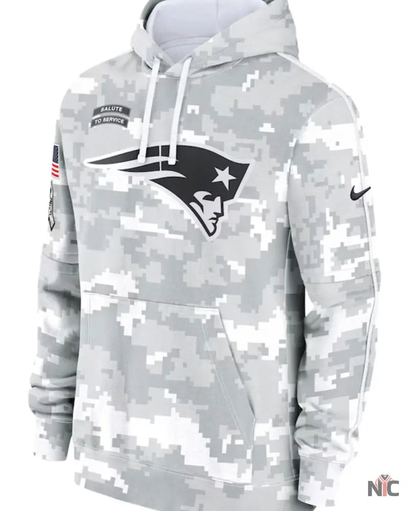 New England Patriots Salute To Service Camo 2024 Hoodie