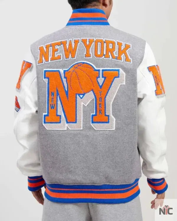 New York Knicks Mash Up Logo Varsity Jacket