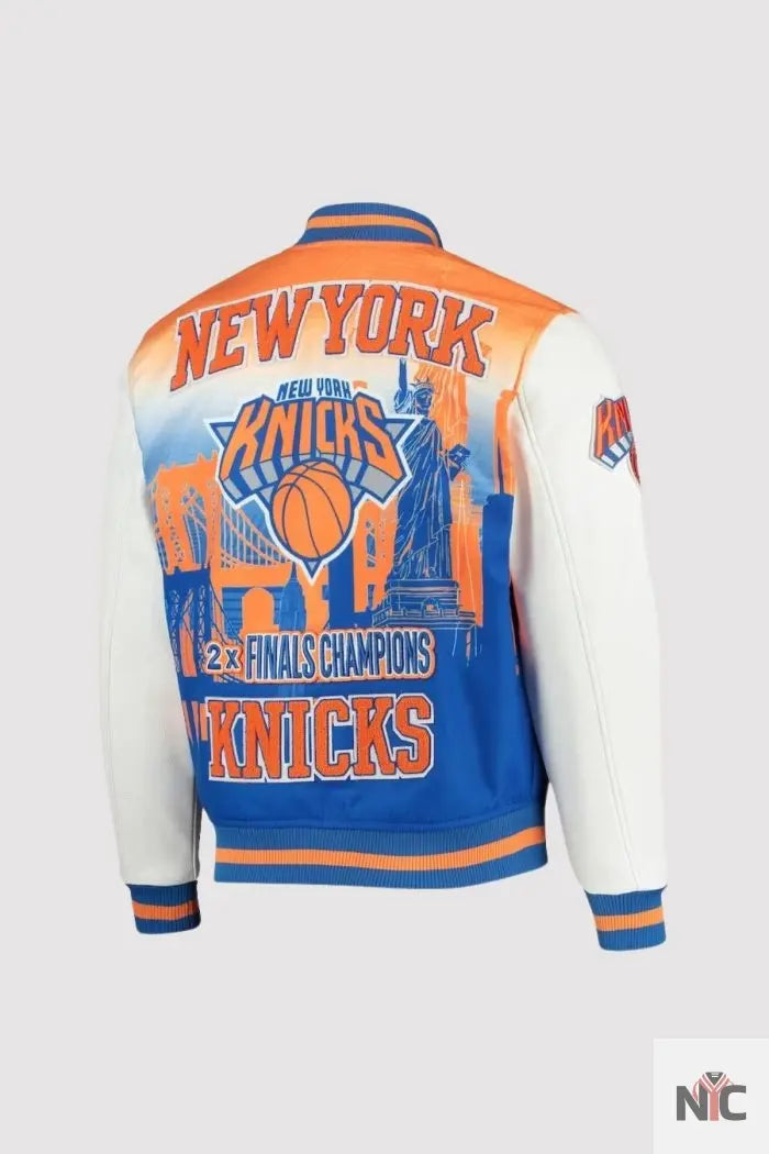 New York Knicks White Finals Champions Full-zip Varsity Jacket