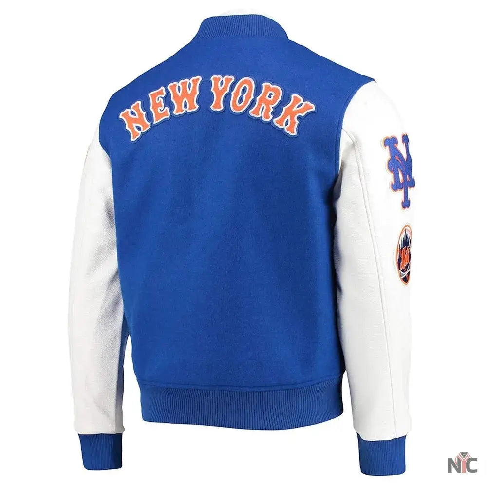 New York Mets Letterman Blue and White Jacket