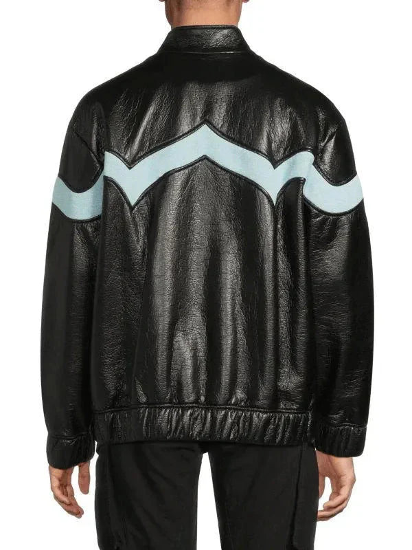 New York Street Bella Hadid Black Leather Jacket