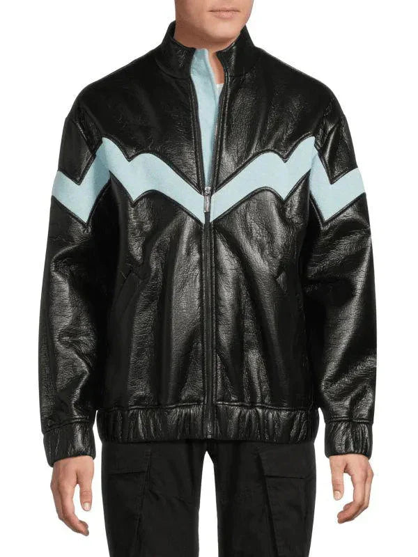 New York Street Bella Hadid Black Leather Jacket
