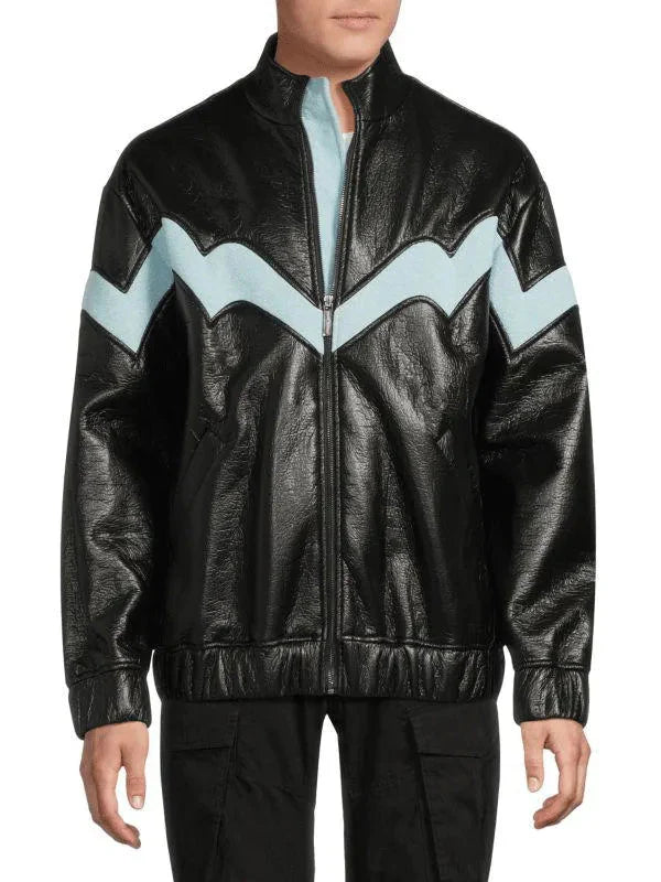 New York Street Bella Hadid Black Leather Jacket