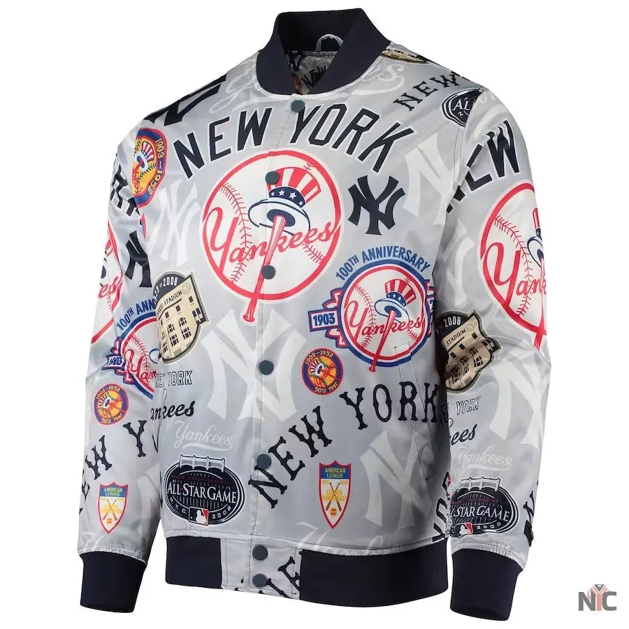 New York Yankees Allover Print Full-Snap Jacket