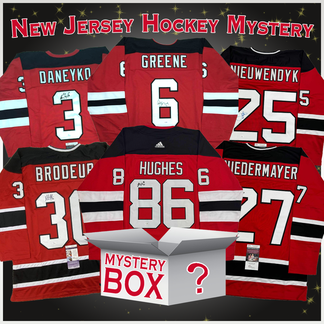 Autographed/Signed New Jersey Hockey Jersey Mystery Box with PSA JSA or Beckett COA