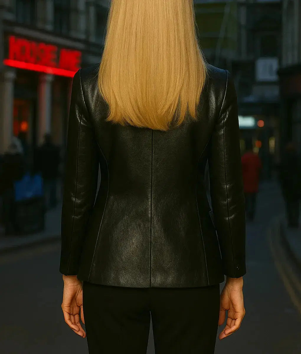 Nicole Kidman Black Leather Blazer