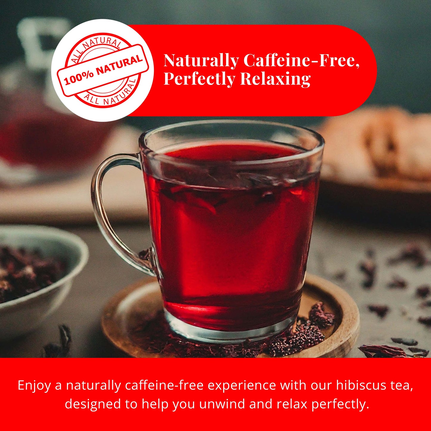 Akshit 75 Hibiscus Tea Bags, Pure Hibiscus Tea, Te De Hibisco from 100% Dried Hibiscus Flowers, Caffeine Free, Sugar Free