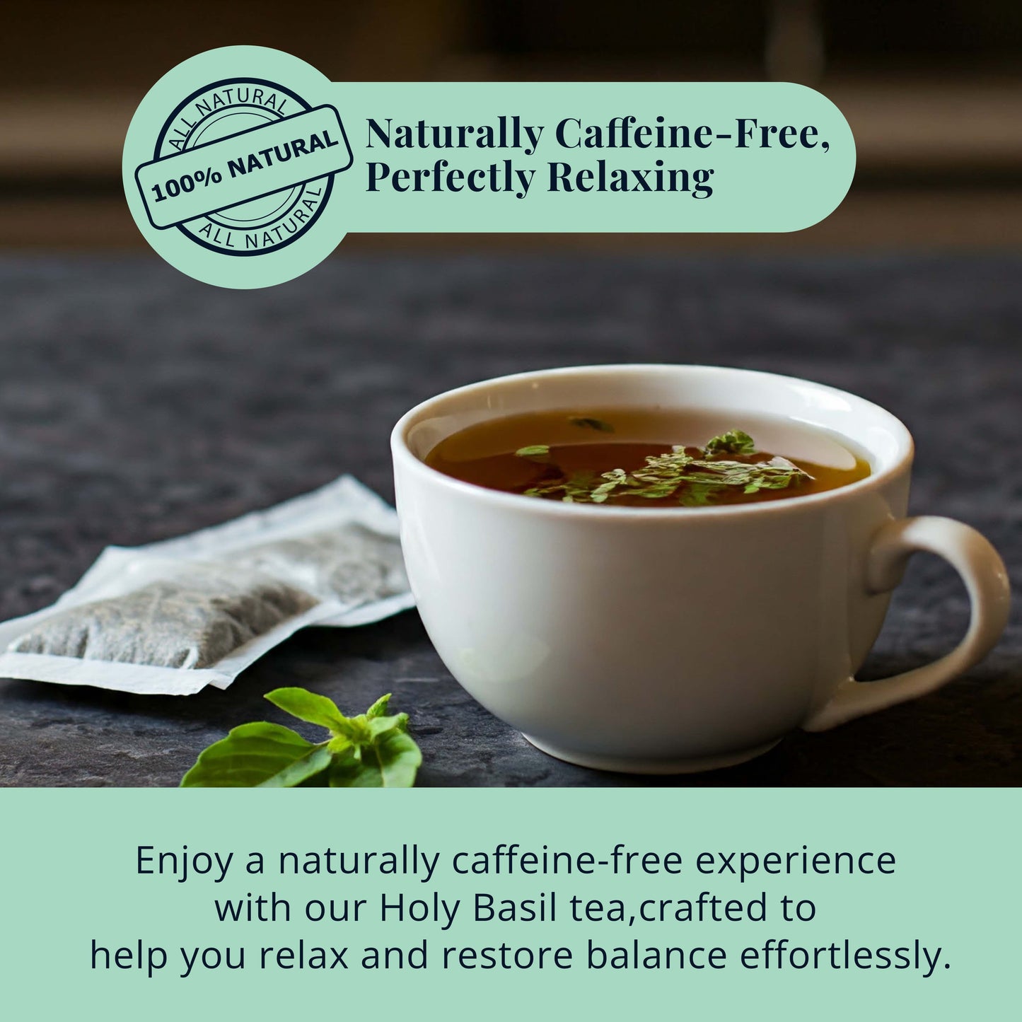 Akshit Holy Basil Tea ( Tulsi Leaf Tea ) ( 75 Tea Bags), Made with Pure Dried Holy Basil Tea Leaves Immune Support Tea, Caffeine-free, Non-Gmo, Tulsi Tea.